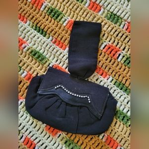 Fancy Black Diamond Decorated Clutch - Vintage